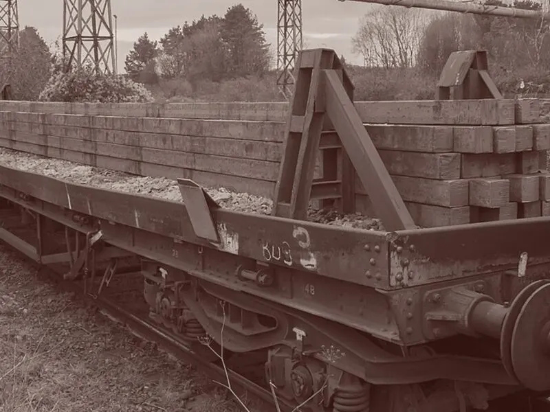 Steel billets loaded on a rail wagon